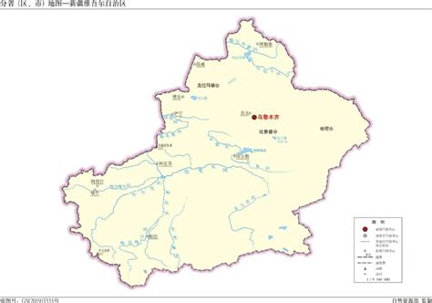 新疆新疆维吾尔自治区 免费地图, 免费的空白地图, 免费的轮廓地图, 免费基地地图 边界, 县, 名称