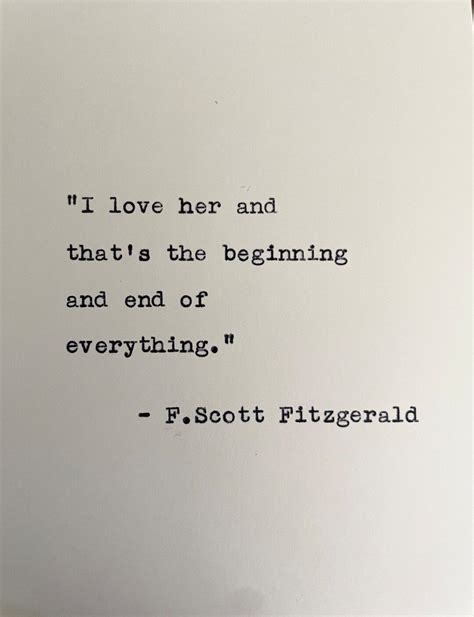 F. Scott Fitzgerald Quote / Vintage Typewriter Quote / Love - Etsy ...