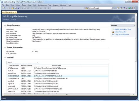 Rezultat imagine pentru View Minidump File