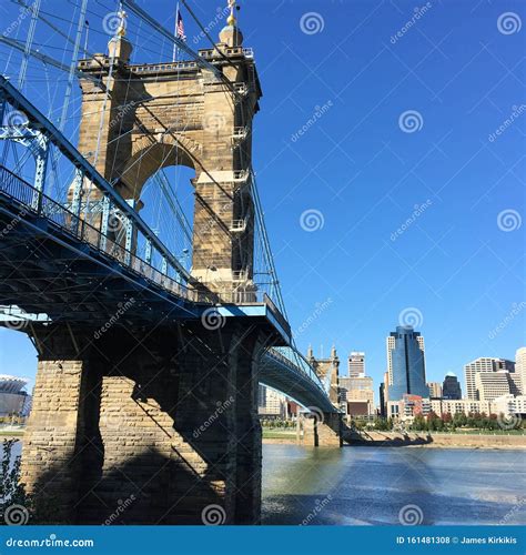Roebling Bridge, Cincinnati Editorial Stock Photo - Image of connect ...
