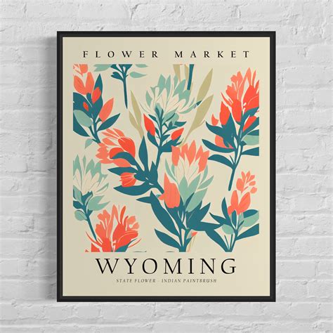 Wyoming State Flower, Wyoming Flower Market Art Print, Indian ...