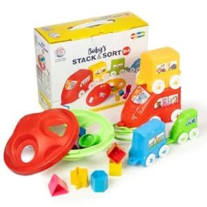 Buy Ratna's Baby's Stack & Sort 2-in-1 Educational Toy with Train ...