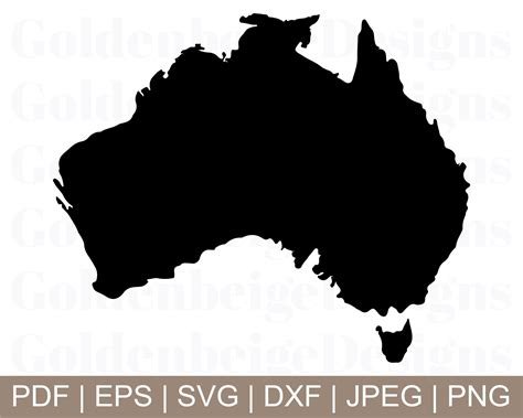 Australia Map Svg, Australia Map Vector, Australia Map Silhouette, Australia Map Dxf, Jpeg, Png ...