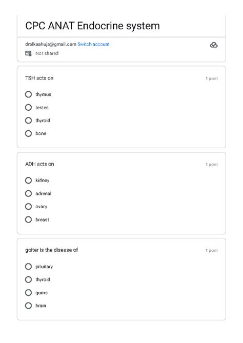 CPC ANAT Endocrine system - 1 point thymus testes thyroid bone 1 point ...