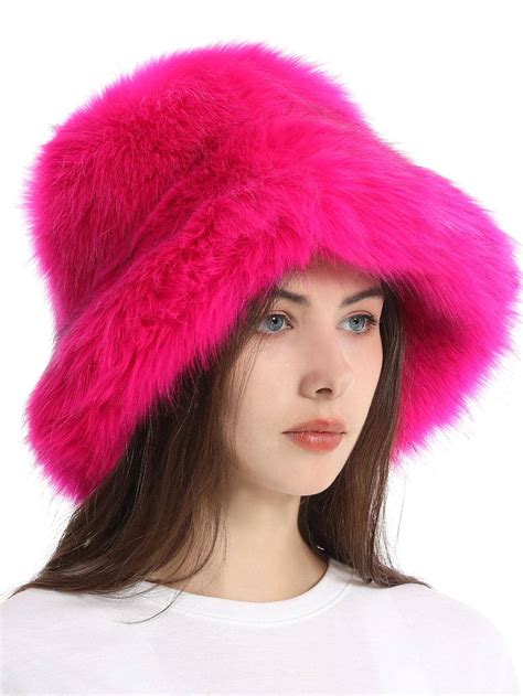 1pc Solid Fuzzy Bucket Hat | SHEIN USA