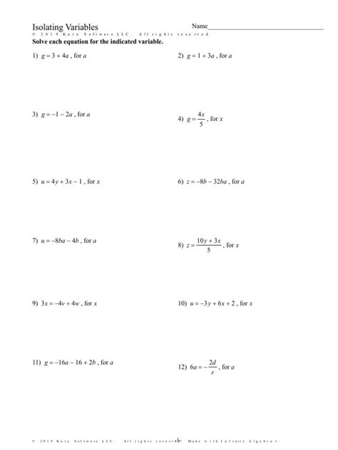Image result for Isolating Variables Math Antics