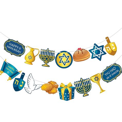 Hanukkah Flag Banner, Hanukkah Garland Chanukkah Party Bunting Hanukkah ...