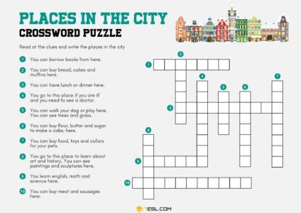 Places in the City Worksheets • 7ESL