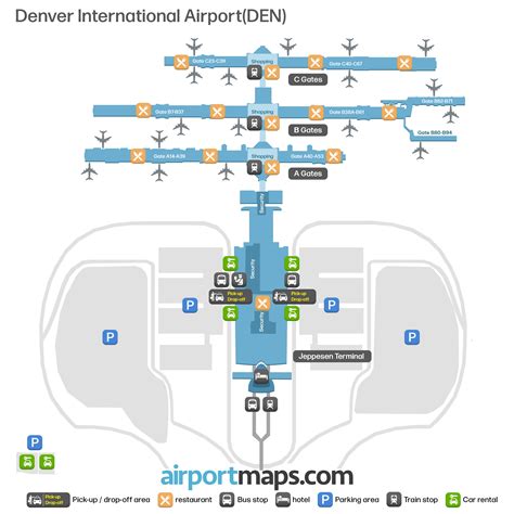 Denver International Airport map – terminals and gates | Airportmaps.com