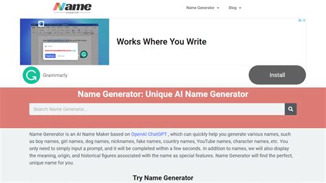 Image result for One-Click Name Generator