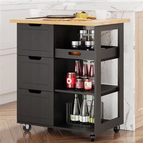 Kitchen Island Cart with Storage,Rolling Kitchen Island Storage Cabinet ...