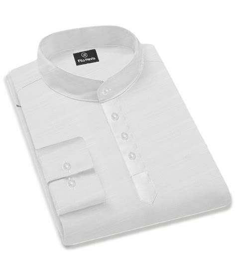Cotton Chinese Collar Short Kurta for Men | Traditional Nehru Ethnic S
