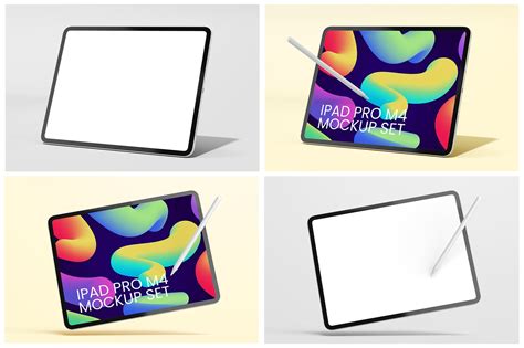 iPad Pro M4 2024 13 Inch PSD Mockup Set on Yellow Images Creative Store ...