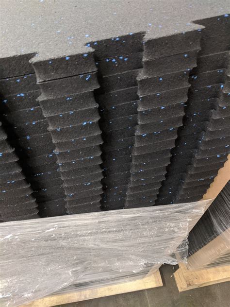Hatashita Rubber Exercise Flooring | Black With Blue Speckles