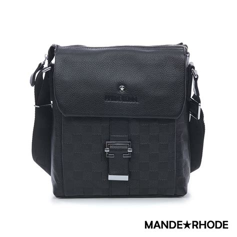 MANDE RHODE - 巴弗洛 - 真皮格紋扣環直式斜背包 - X60743 | 斜/肩背包 | Yahoo奇摩購物中心