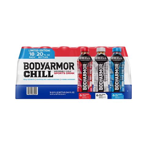 BODYARMOR CHILL Sports Drink Variety Pack, 20 Fluid Ounce (Pack of 18 ...