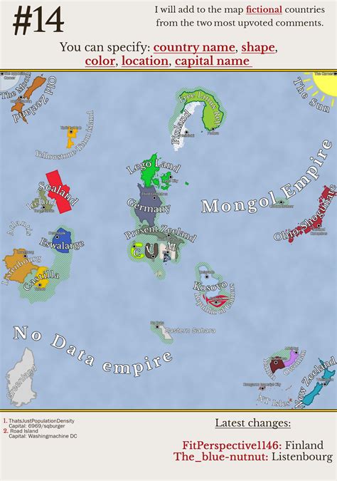 I will add to the map fictional countries from the two most upvoted comments. | #14 : r ...