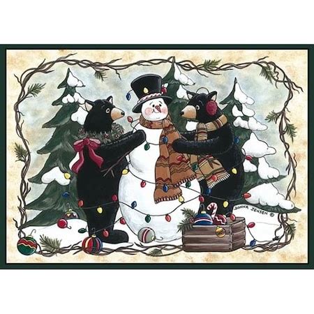 Associated Weavers Custom Printed Rugs BEARSSNOWMAN Bears and Snowman ...