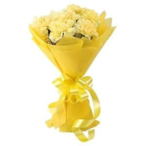 FloraZone Absolute Joy Fresh Flowers Bouquet (Bunch of 12 Yellow ...
