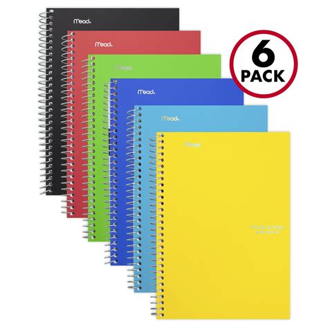 Five Star Spiral Notebook with Pockets, 5 Subject, College Ruled ...