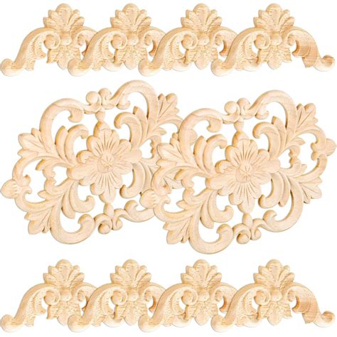 Vicenpal 10 Pcs Wood Appliques Decorative Onlays for Furniture Door ...