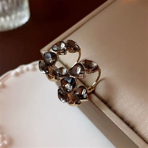 Crystalite Black Hoop Earrings JLT12366