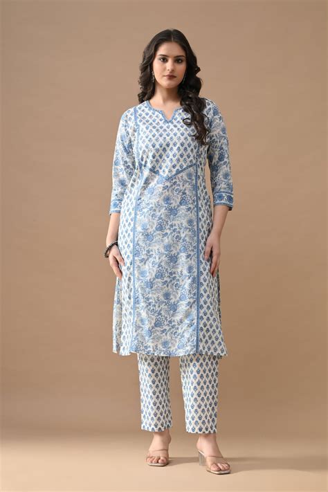 Cream Floral Printed Kurta Set – SABHYATA CLOTHING