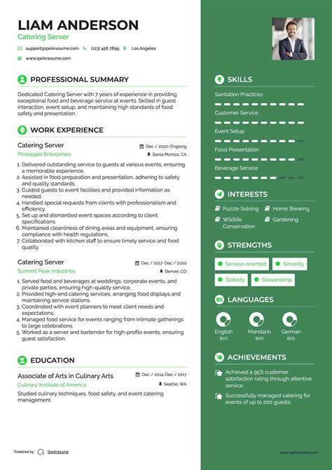 10+ Catering Server Resume Samples & Templates for 2025