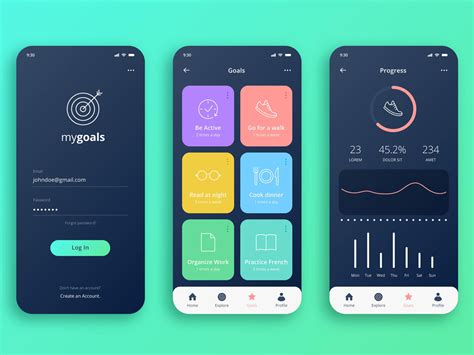 tracking app - ui design - UpLabs