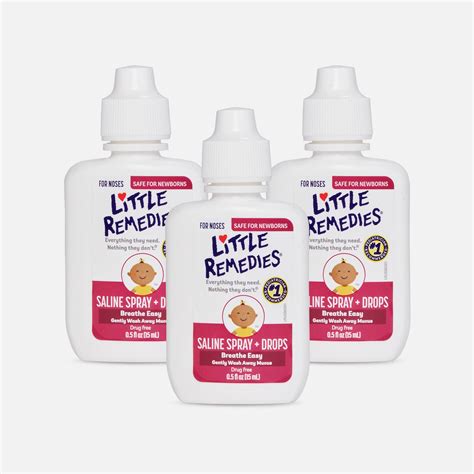 FSA Eligible Little Remedies For Noses Saline Spray, .5 oz. (3-Pack ...
