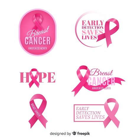 Internationaler Tag der Sammlung von Brustkrebs-Aufklebern | Premium Vektor