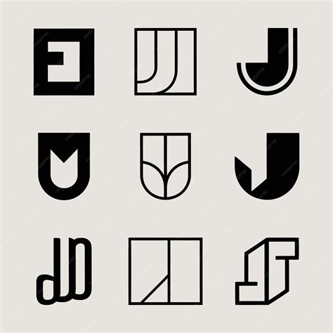 Premium Vector | Minimalist letter J logo pack Minimal Geometric shape alphabet letter J logo ...