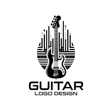 Guitar vector logo design | Premium Vector