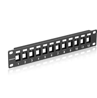 Sokqovt 12 Port Mini Blank Keystone Patch Panel with Snap-in Design ...