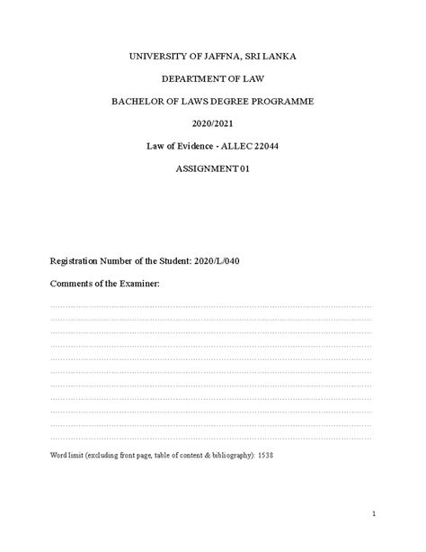 types of evidences - UNIVERSITY OF JAFFNA, SRI LANKA DEPARTMENT OF LAW ...