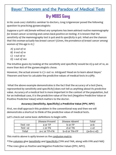 Image result for Bayes Theorem Cancer Example