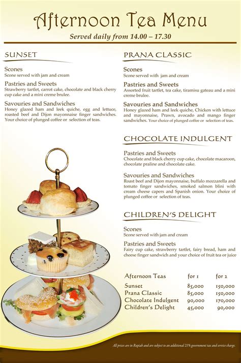 High Tea Menu