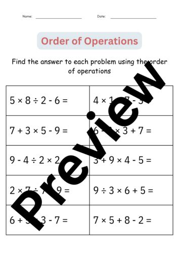 Image result for The Four Operations Class 5 Worksheet