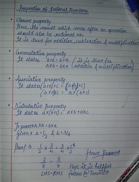 . Mention the commutativity, associative and distributive properties of ...