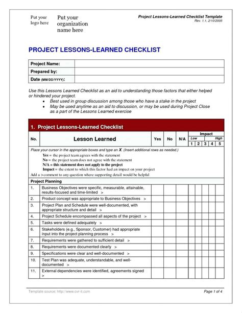 Image result for Project Management Lessons Learned Examples
