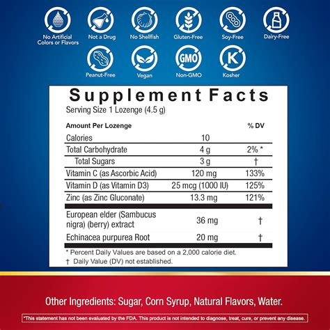 Buy Defend-EEZE Immune Support Dietary Supplement Lozenges, 100% Daily ...