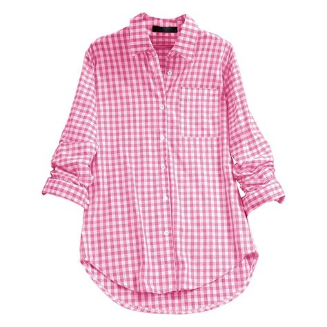Outfmvch Lightweight Flannel Shirt Women，Plaid Button Down Shirts for ...