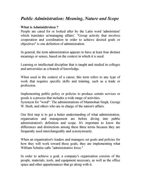 Public Administration Meaning, Nature, Scope - Public Administration ...
