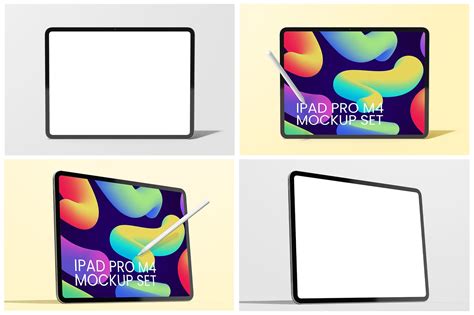 iPad Pro M4 2024 13 Inch PSD Mockup Set on Yellow Images Creative Store ...