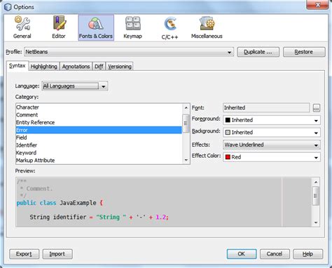 NetBeans Output Format Underline 的图像结果
