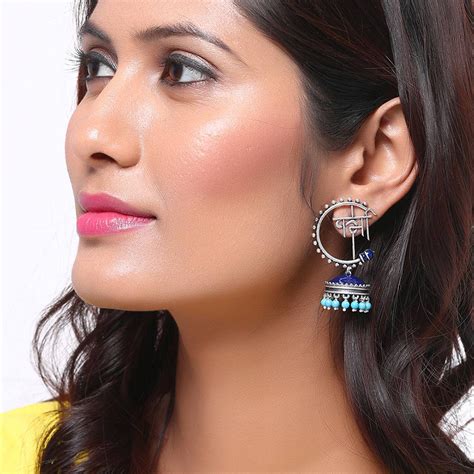 Buy Voylla Moksha Semi Circle Jhumka Earrings Online