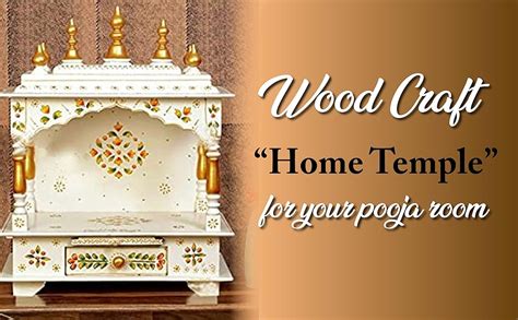 Kamdhenu art and craft Wood Home Temple (18 x 12 x 24 inch, White ...