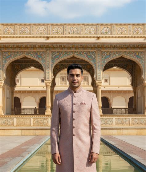 Lavender Royal Sherwani Set for Wedding – House of Martin