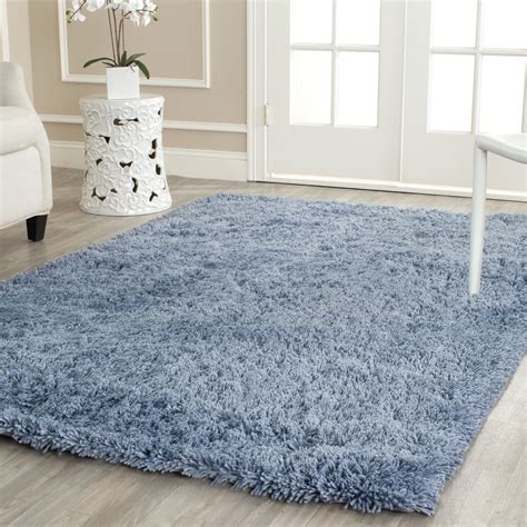 SAFAVIEH Glen Solid Plush Shag Area Rug, Light Blue, 5' x 8' - Walmart.com
