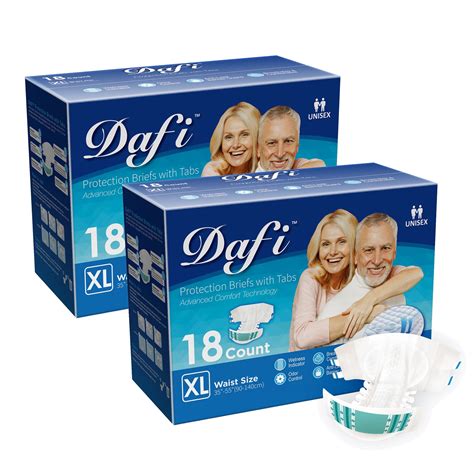 DAFI Adult Diapers Disposable Incontinence Briefs with Tabs, XL/36 Ct ...